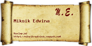Miksik Edvina névjegykártya